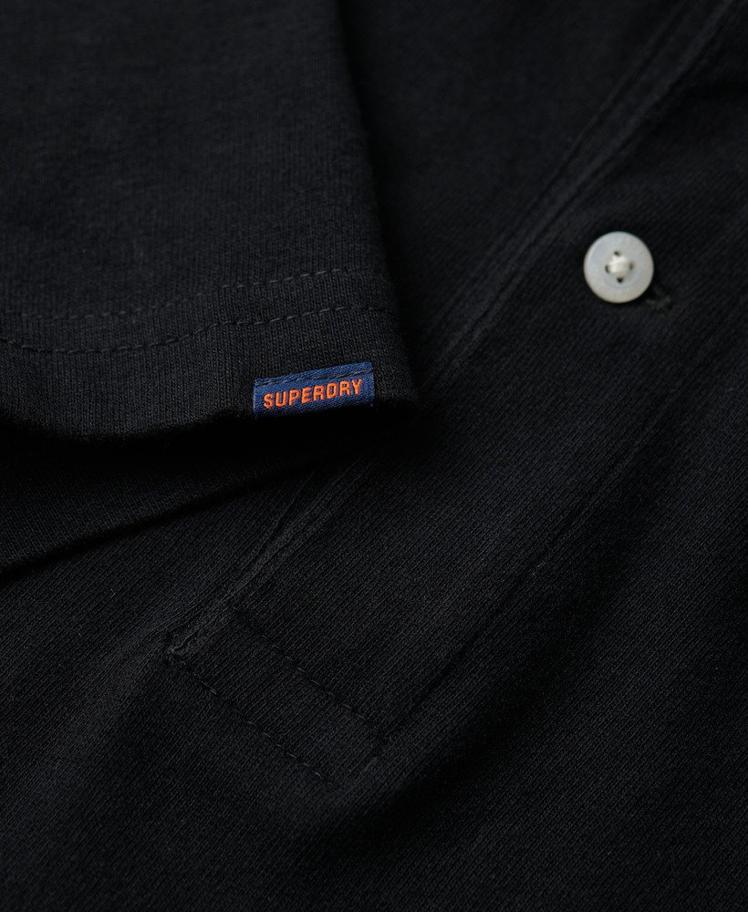 jersey poloshirt in zwart