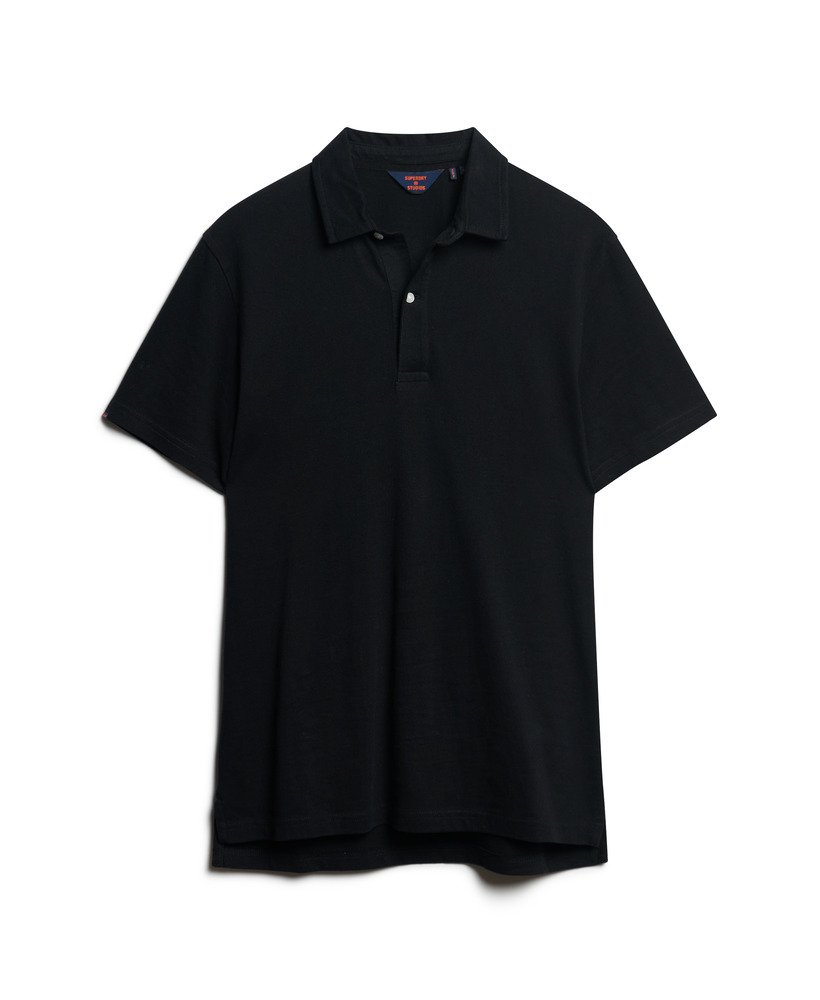 jersey poloshirt in zwart