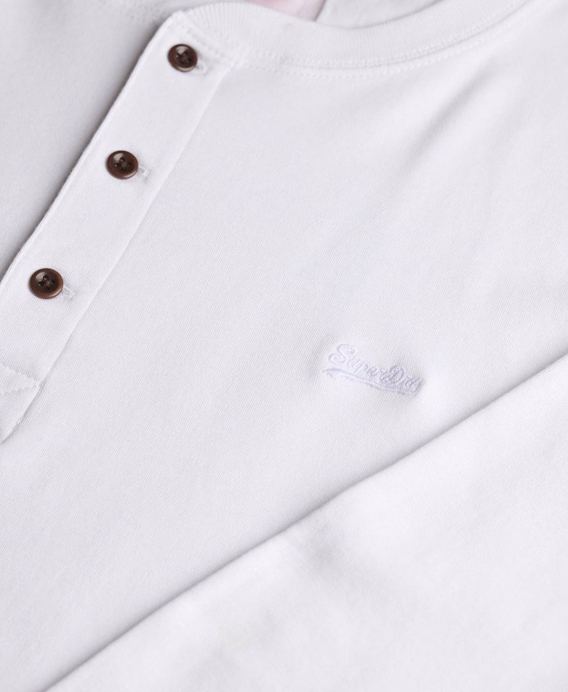 Vintage logo geborduurde top met halve knoopsluiting