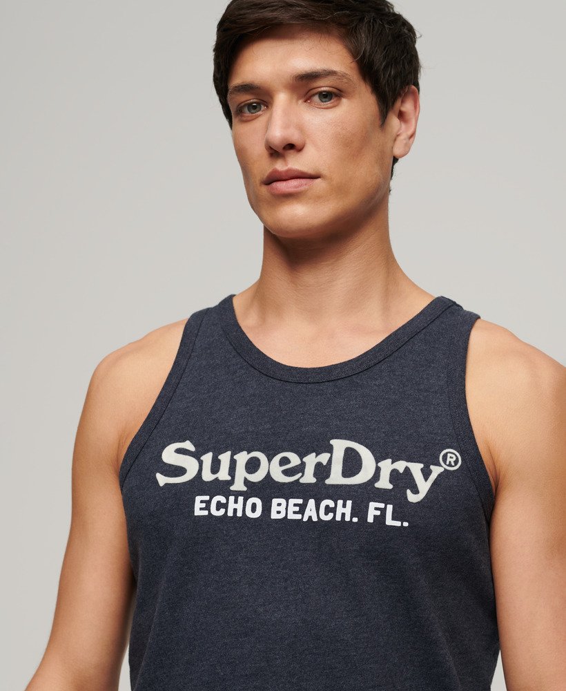 vintage venue classic vest top in eclipse navy marl