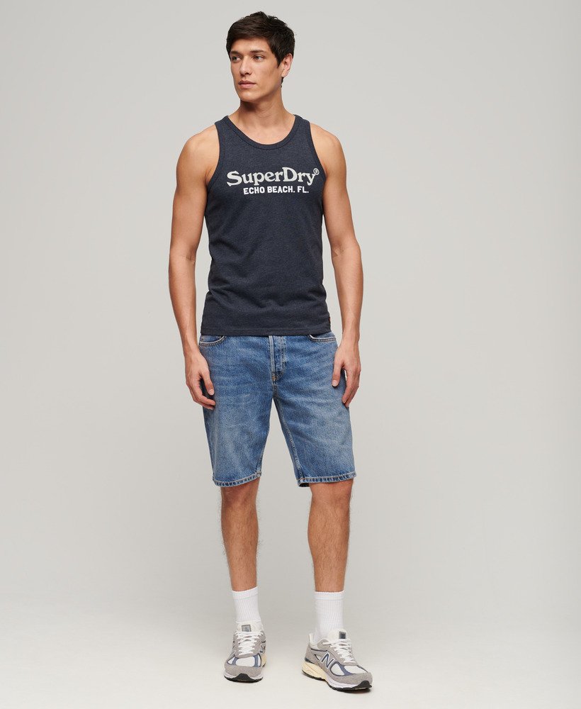 vintage venue classic vest top in eclipse navy marl