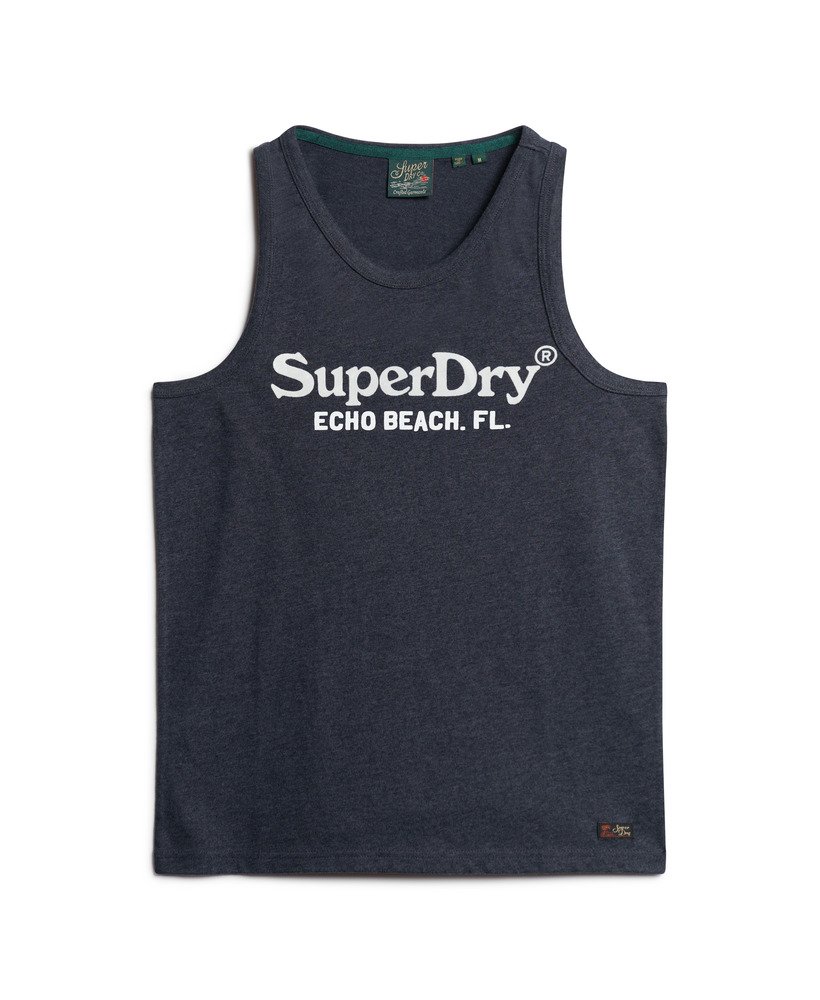 vintage venue classic vest top in eclipse navy marl