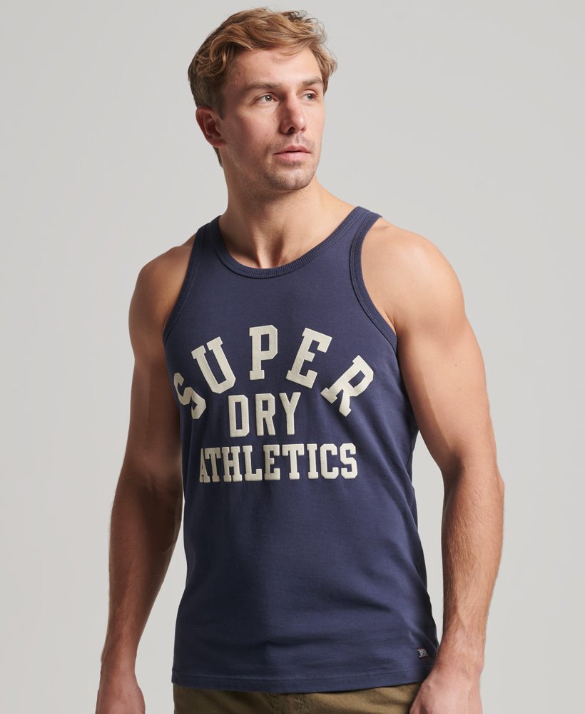 vintage sportvest van biologisch katoen in de kleur lauren navy