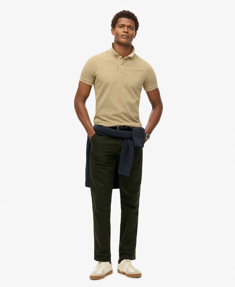 gescheurd poloshirt in canyon sand brown