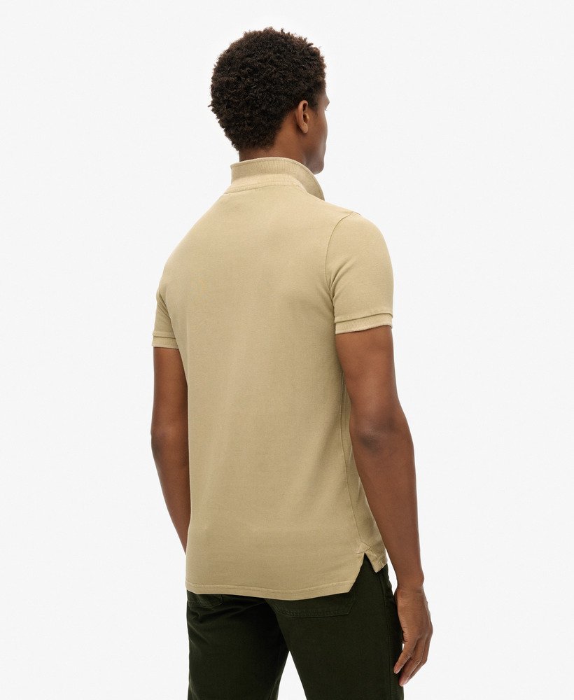 gescheurd poloshirt in canyon sand brown