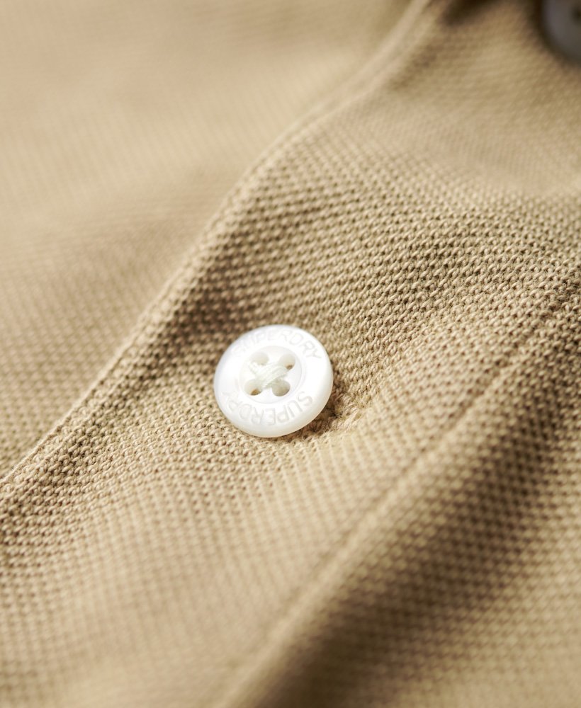 gescheurd poloshirt in canyon sand brown