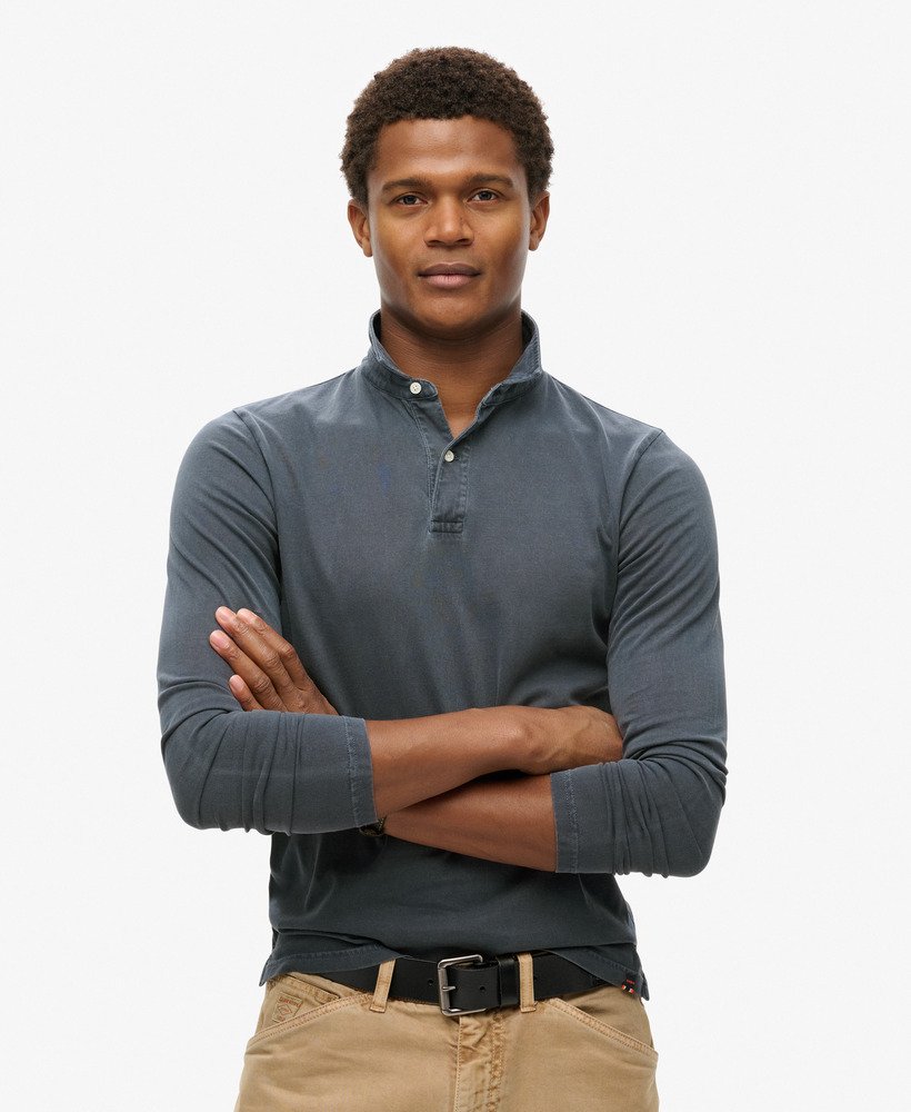 studios poloshirt met lange mouwen in eclipse navy