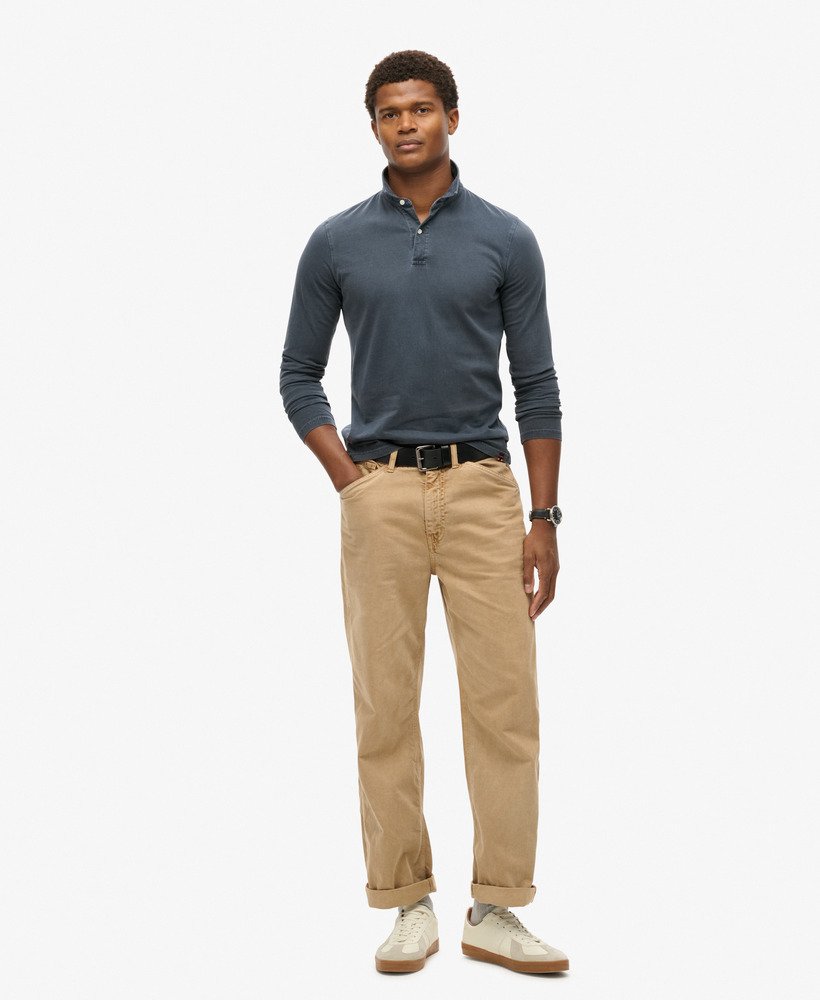 studios poloshirt met lange mouwen in eclipse navy