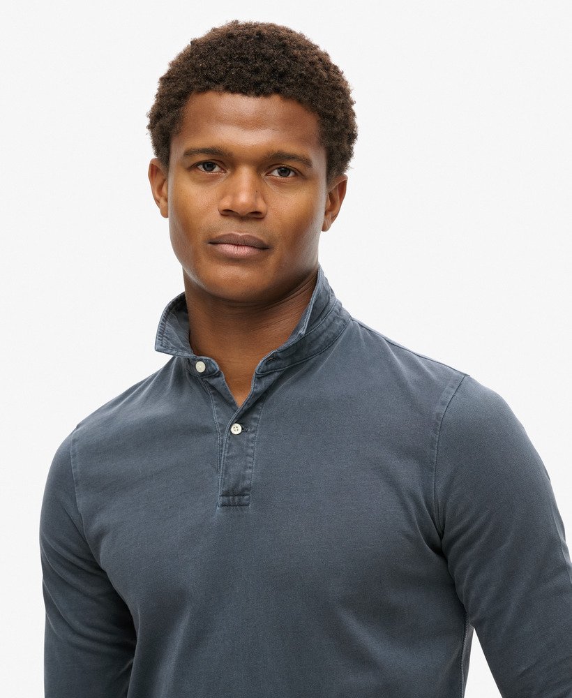 studios poloshirt met lange mouwen in eclipse navy
