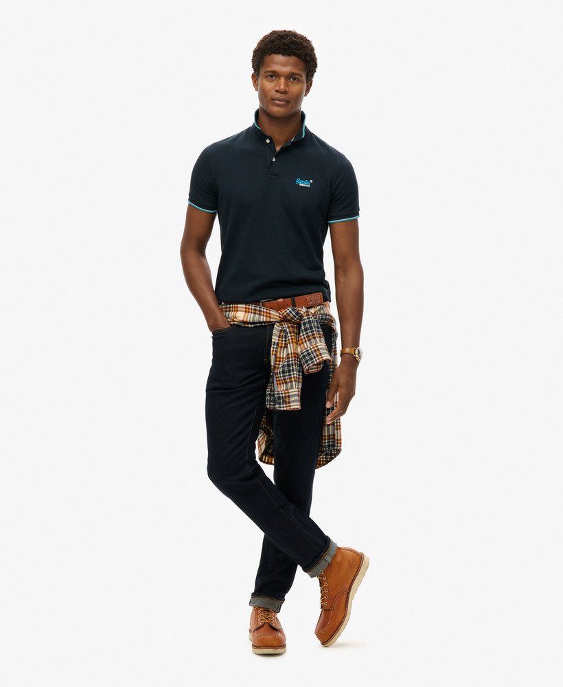 poloshirt voor bij het zwembad in eclipse navy