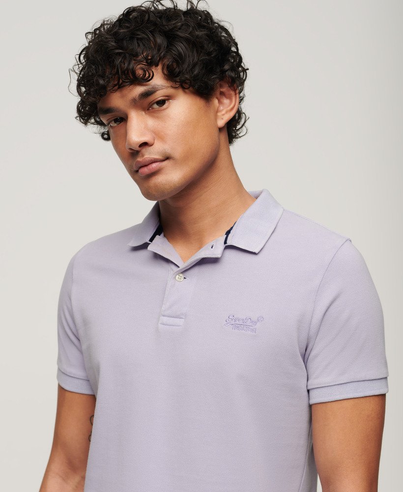 gescheurd poloshirt in licht lavendelpaars