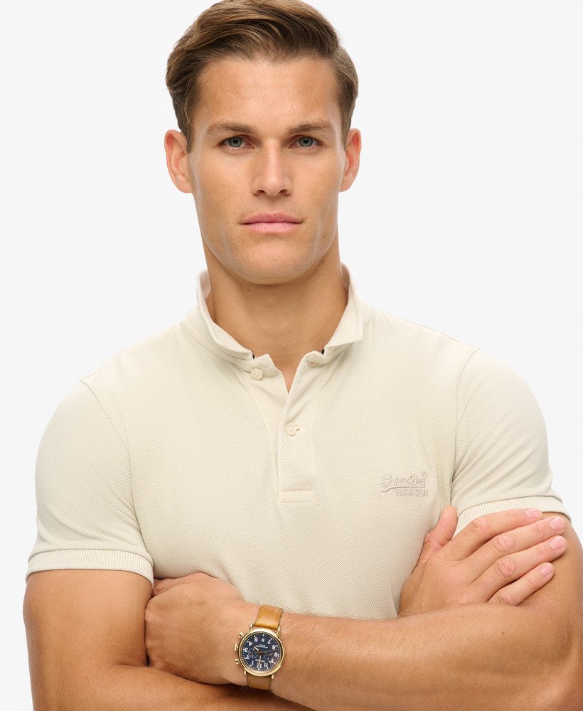 gescheurd poloshirt in licht steenbeige
