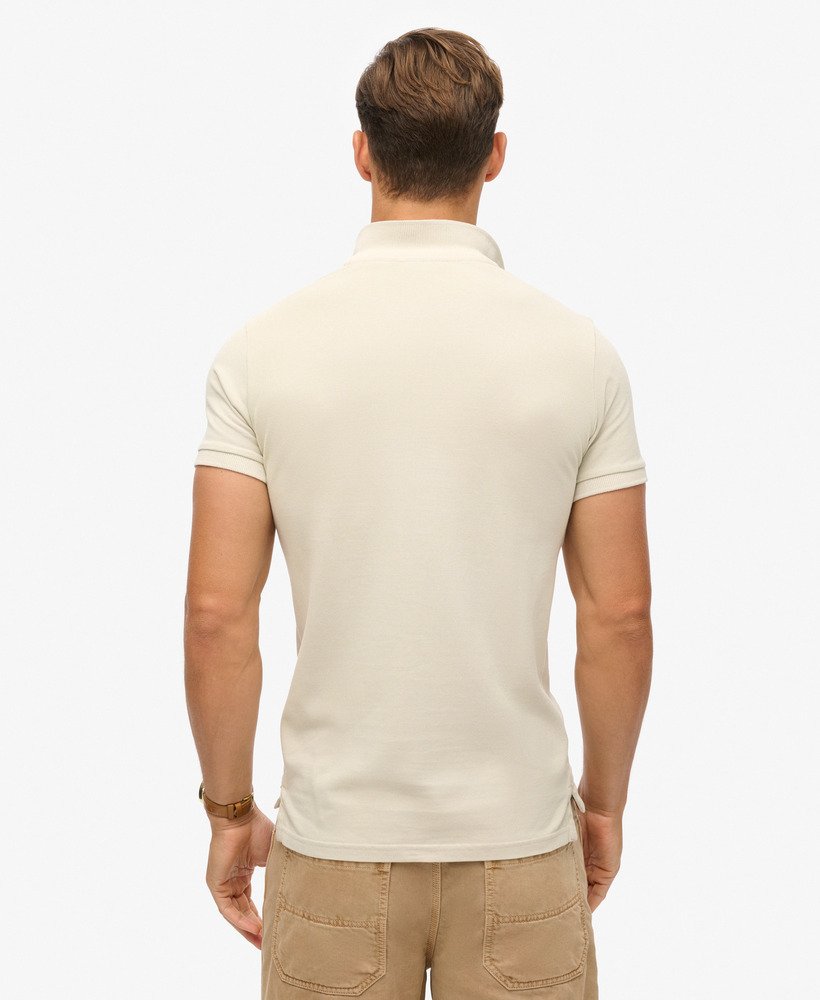 gescheurd poloshirt in licht steenbeige