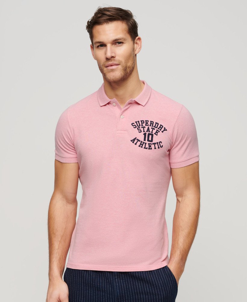 superstate poloshirt in lichtroze gemêleerd