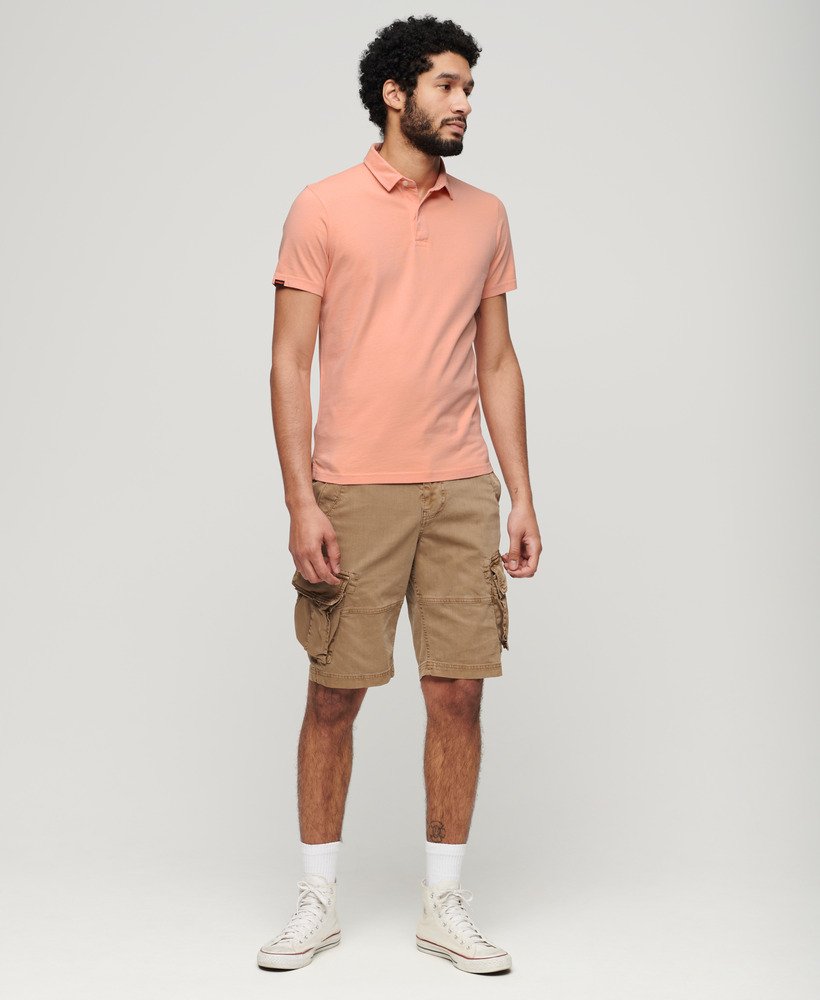 jersey poloshirt in zoet perzikroze
