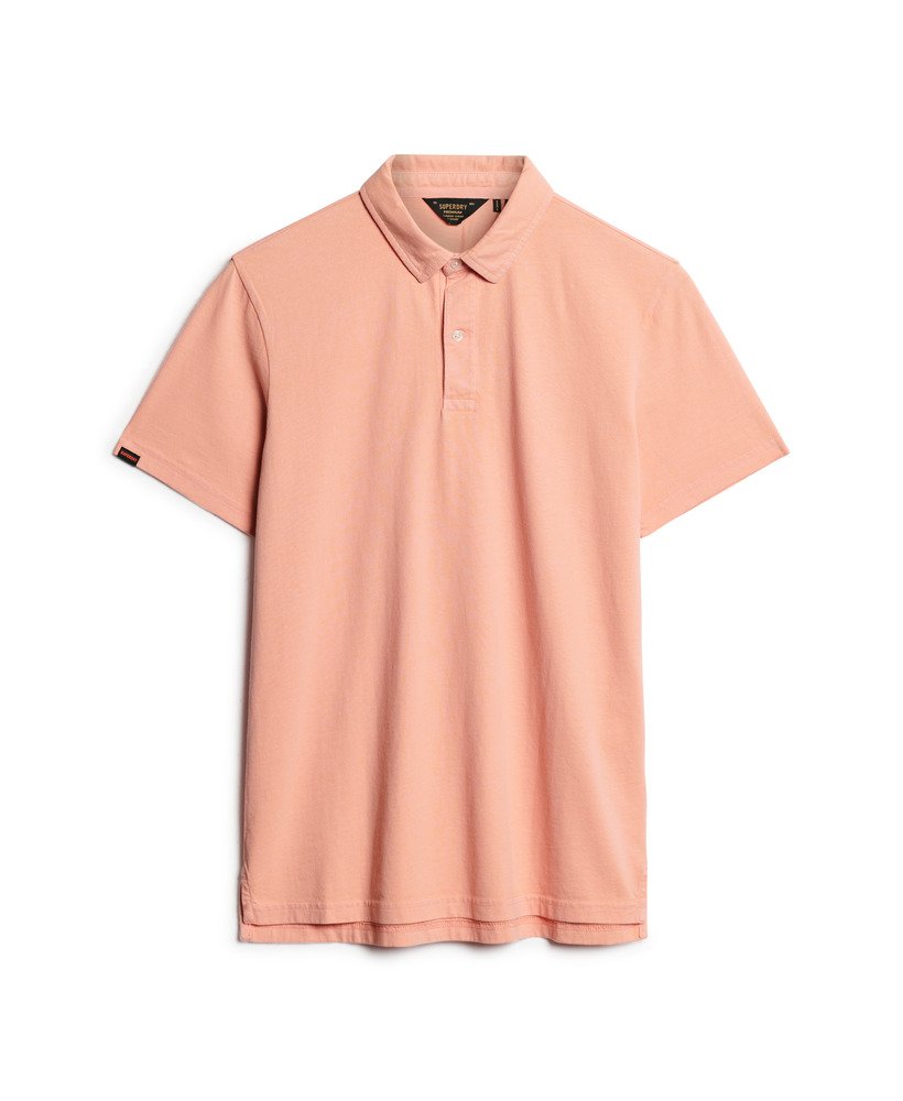 jersey poloshirt in zoet perzikroze