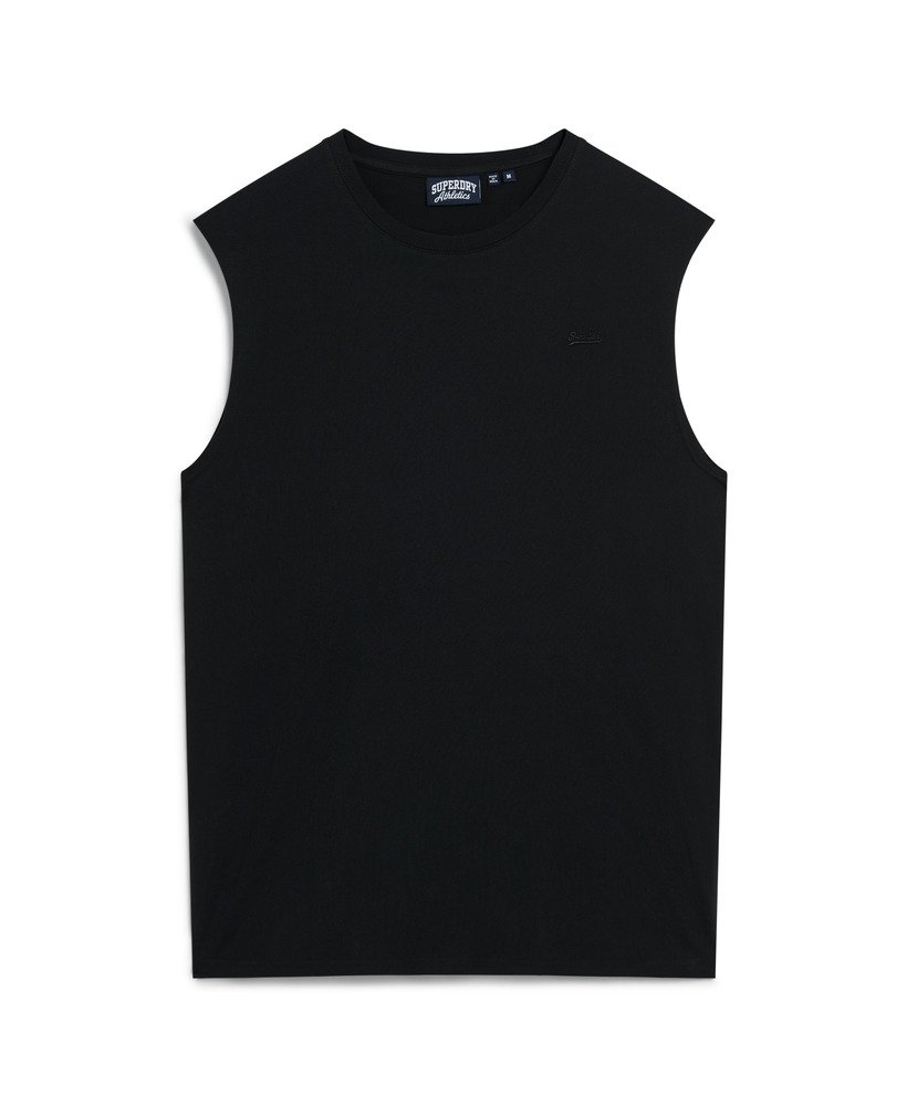 tanktop met essential-logo van biologisch katoen in zwart.