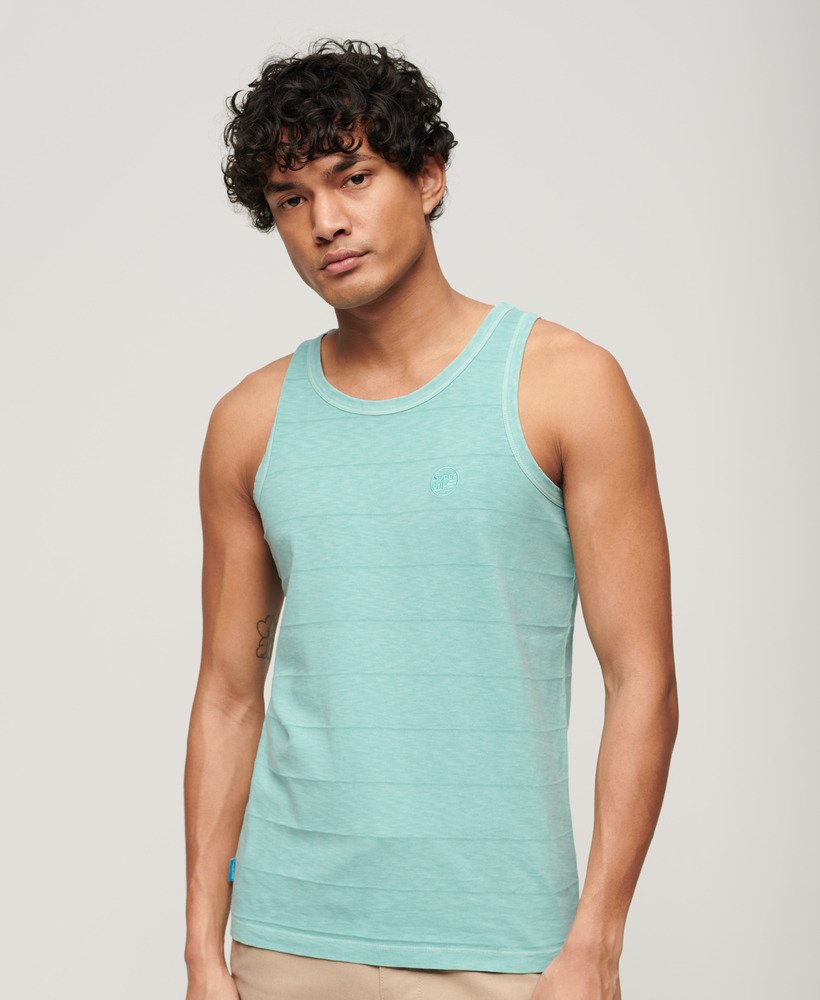 tanktop van biologisch katoen met vintage textuur in fris mintgroen