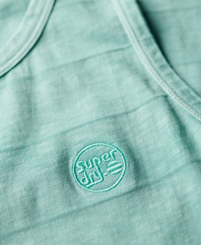 tanktop van biologisch katoen met vintage textuur in fris mintgroen