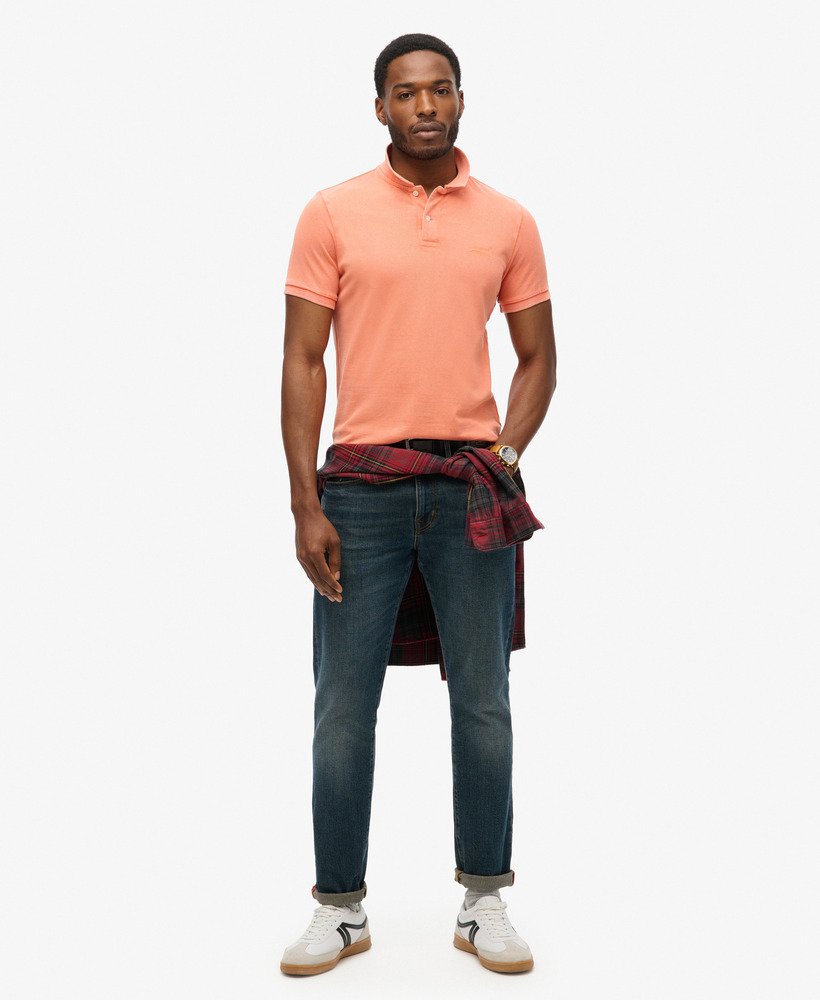 gescheurd poloshirt in sunburst coral