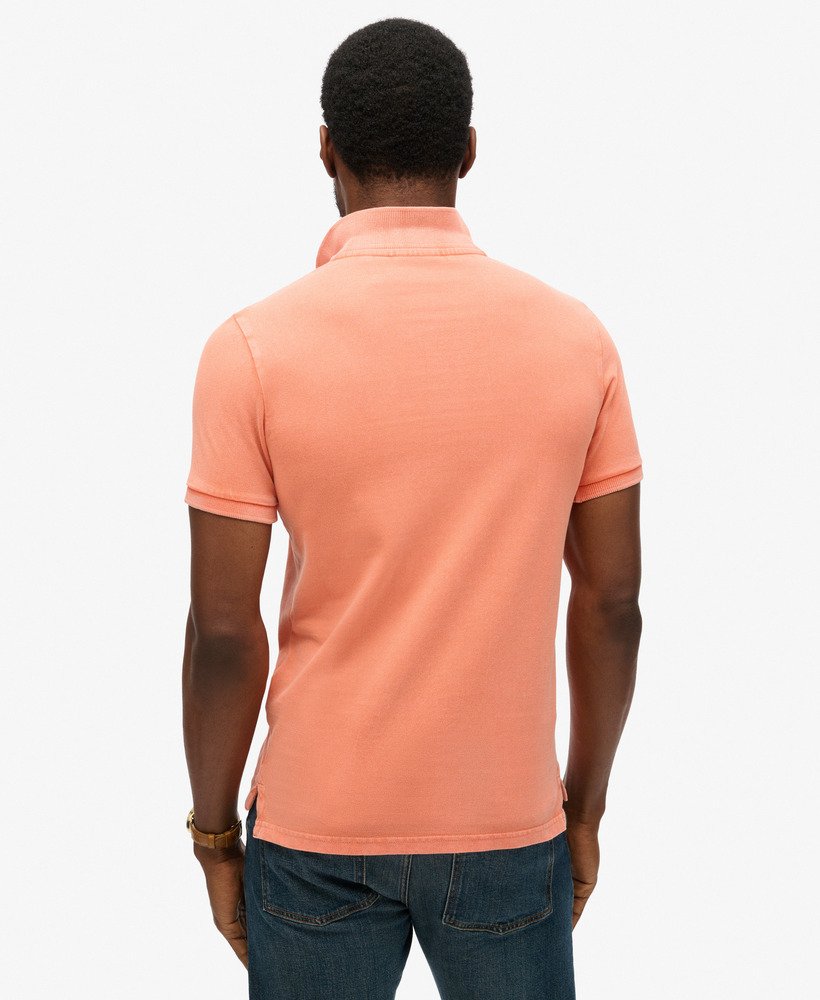 gescheurd poloshirt in sunburst coral
