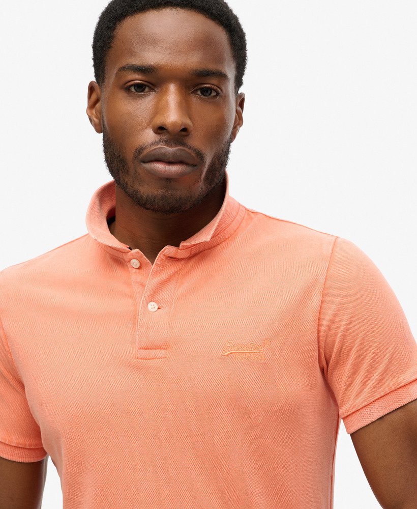 gescheurd poloshirt in sunburst coral