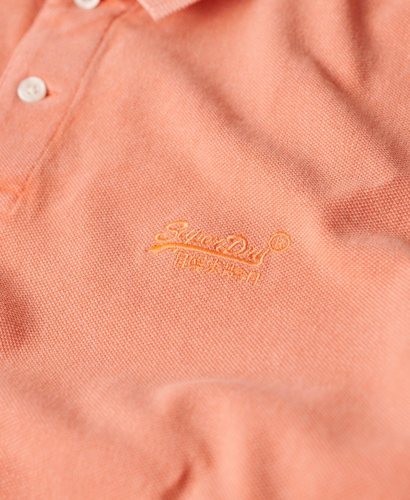 gescheurd poloshirt in sunburst coral