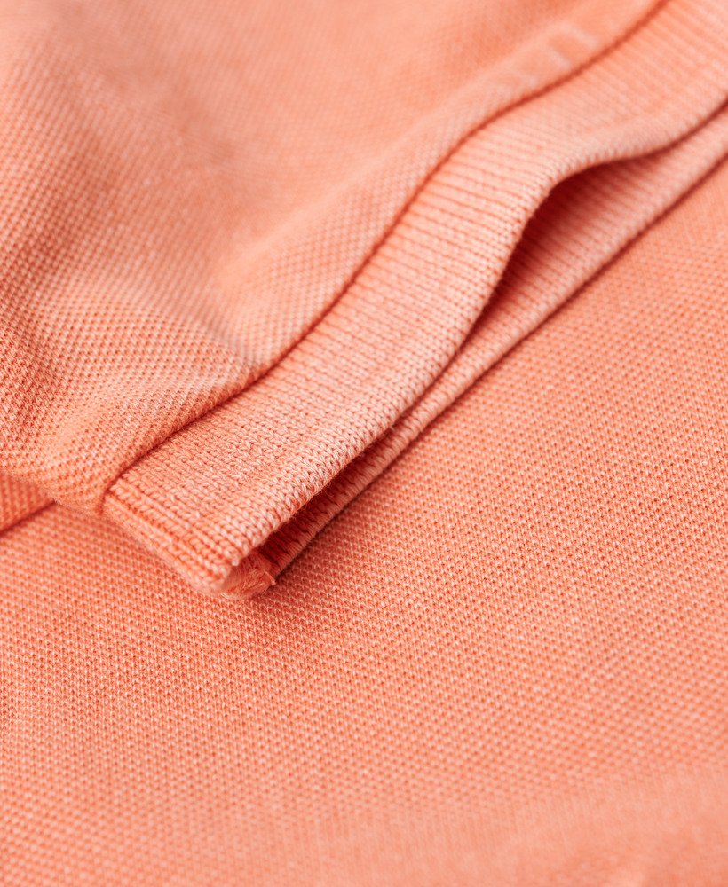 gescheurd poloshirt in sunburst coral