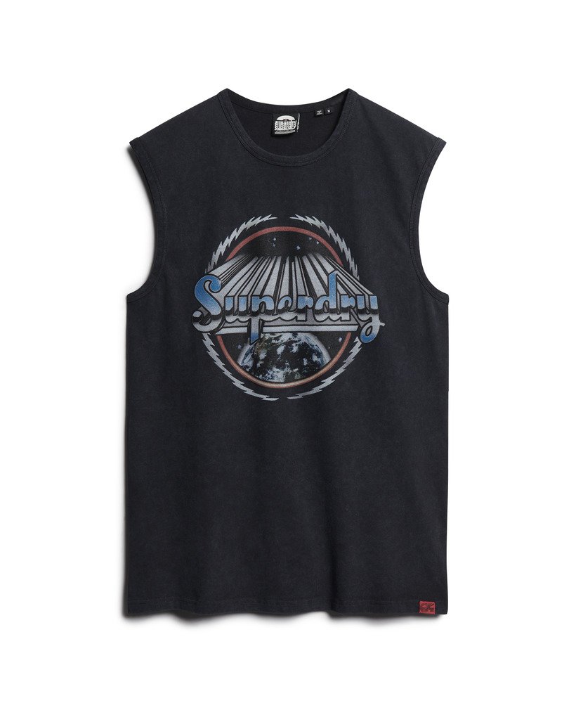 rock graphic band tanktop in zwart