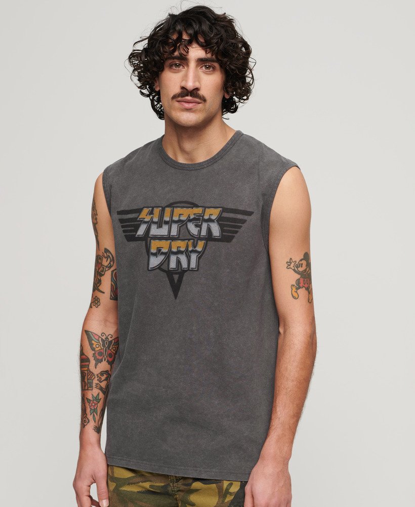 rock graphic band tanktop in antracietgrijs