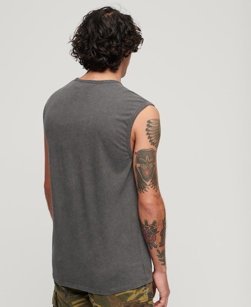 rock graphic band tanktop in antracietgrijs