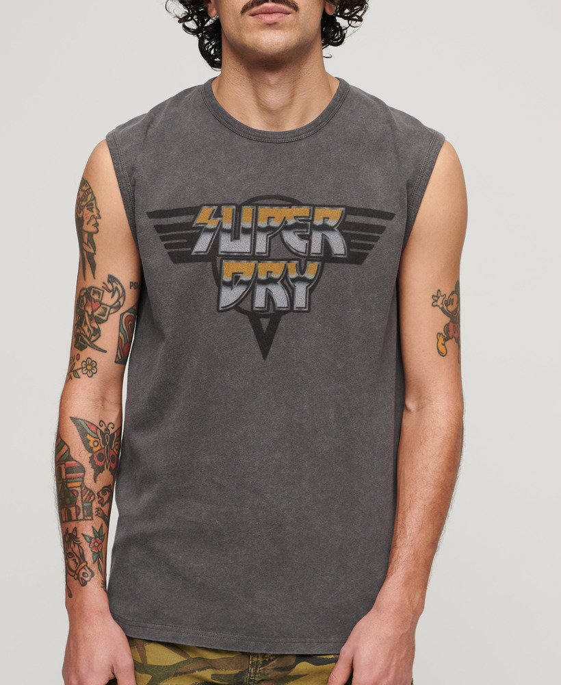 rock graphic band tanktop in antracietgrijs
