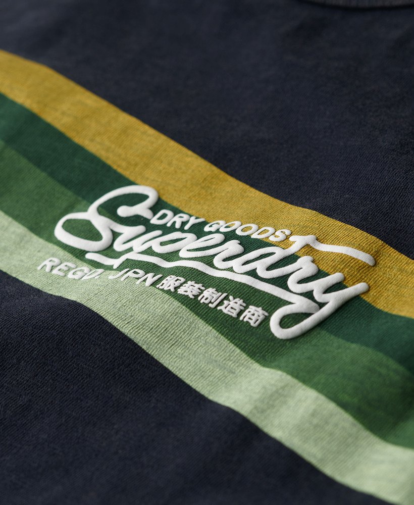 cali gestreept logo vesttop in eclipse navy slub