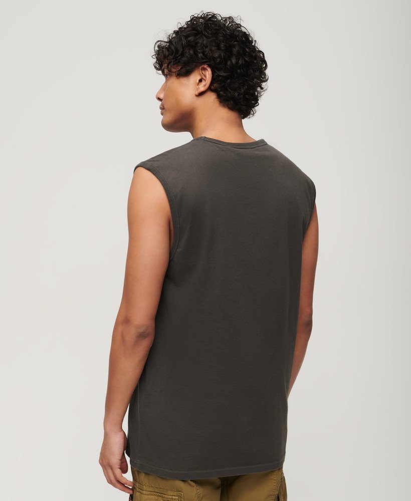 tattoo graphic tank top in vintage black