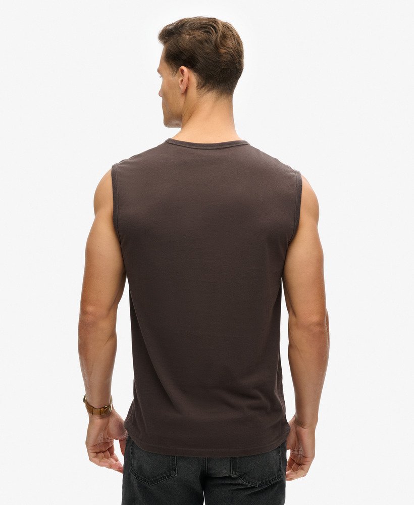 tattoo graphic tank top in bison black