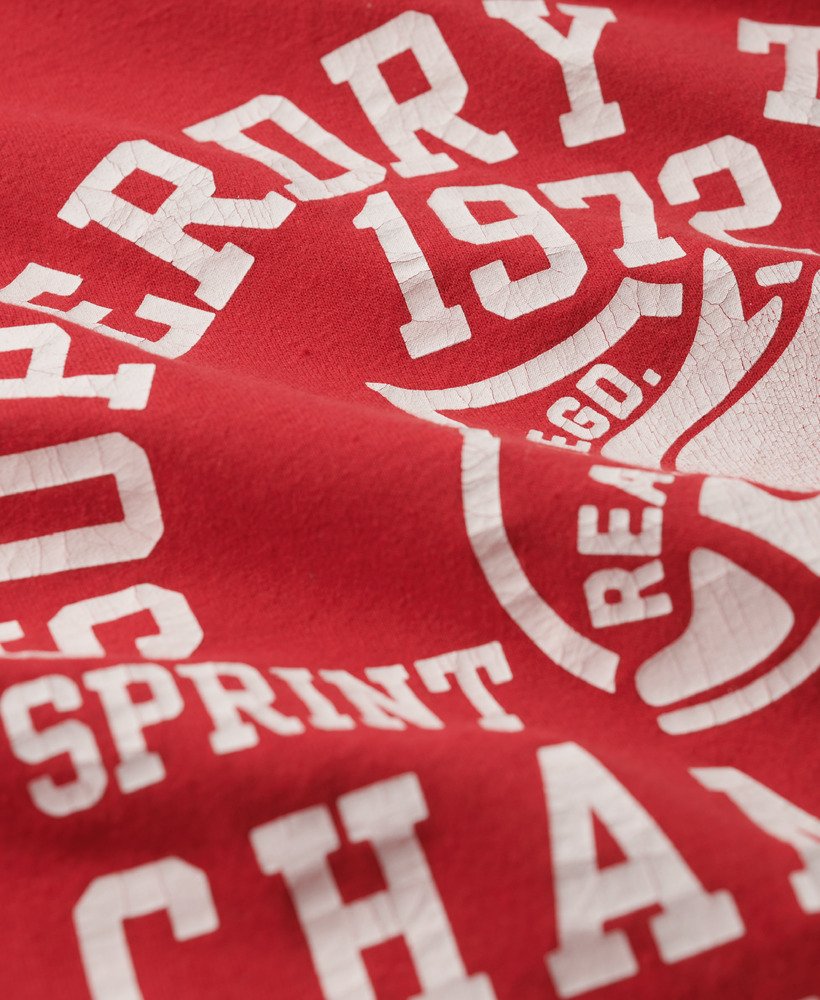 atletisch vest met grafische print voor atletiek in ferra red marl.