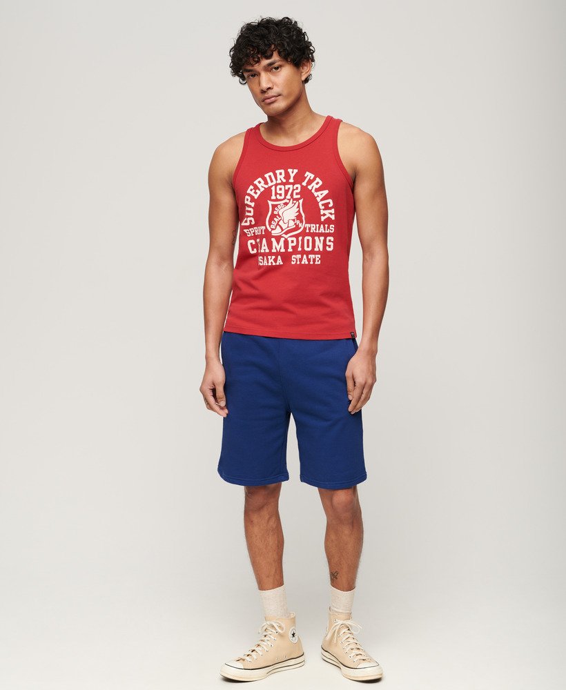 atletisch vest met grafische print voor atletiek in ferra red marl.