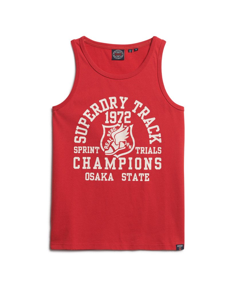 atletisch vest met grafische print voor atletiek in ferra red marl.