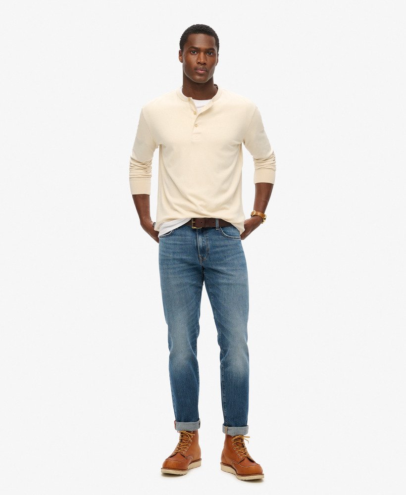the merchant store - jersey grandad top in havermoutbeige