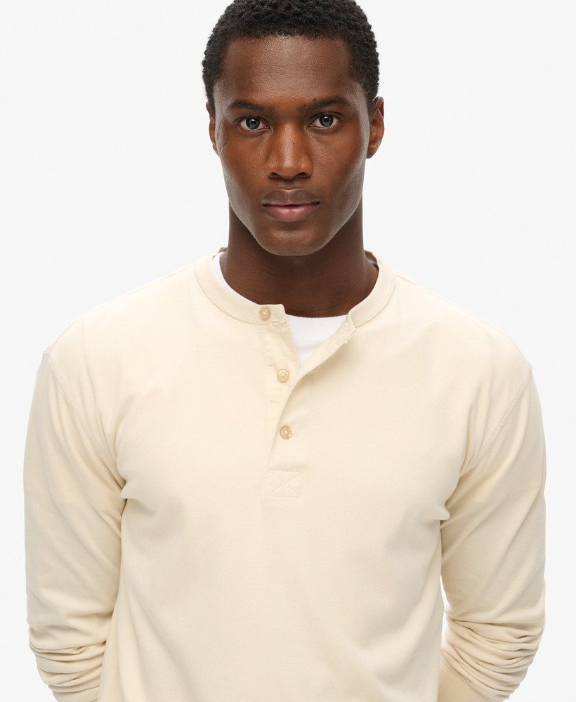 the merchant store - jersey grandad top in havermoutbeige