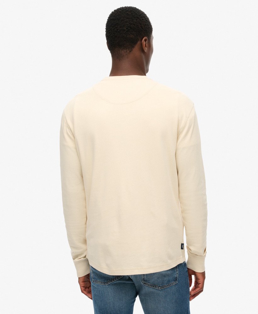 the merchant store - jersey grandad top in havermoutbeige