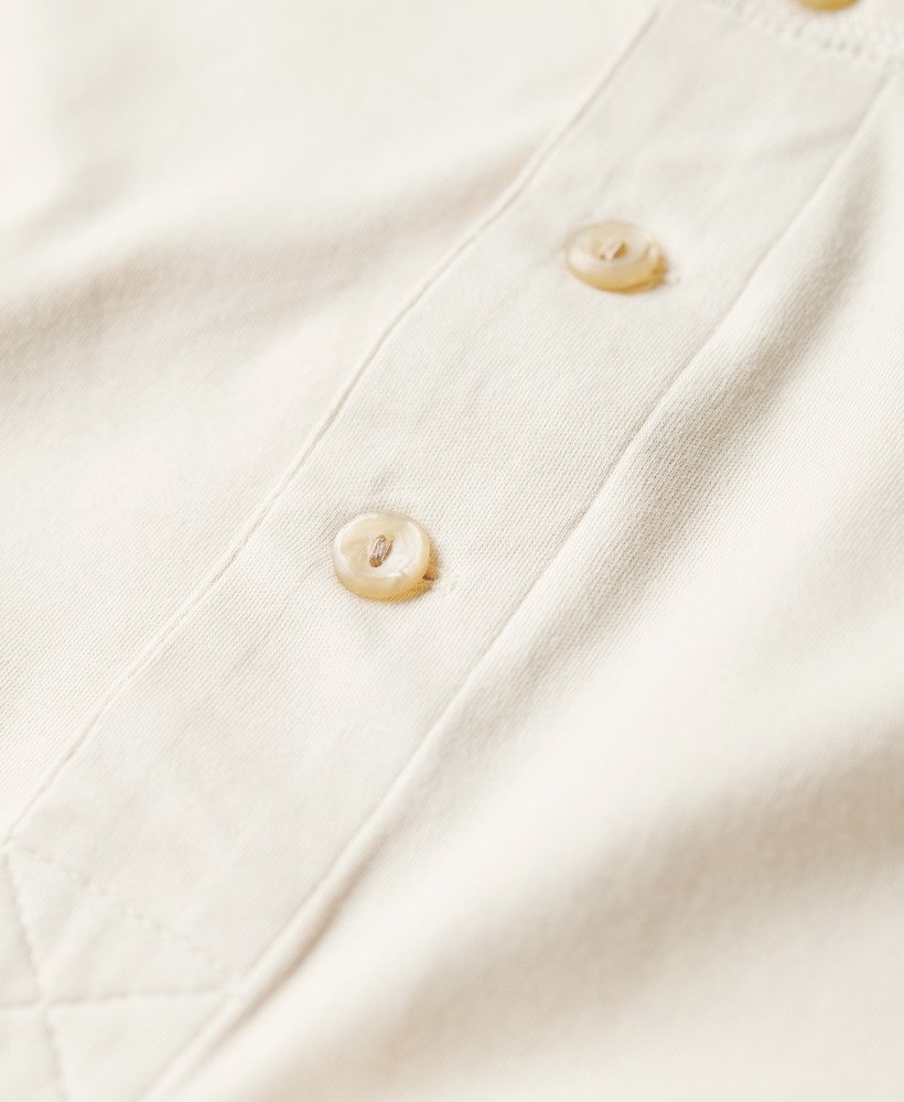 the merchant store - jersey grandad top in havermoutbeige