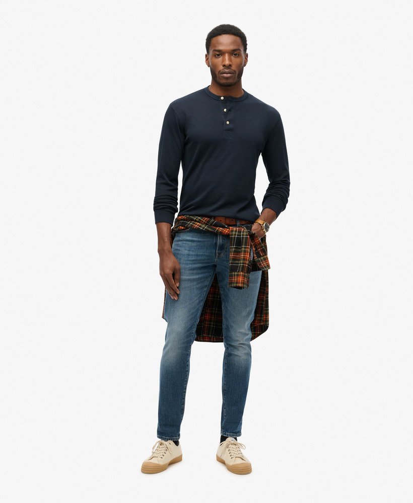 the merchant store - jersey grandad top in eclipse navy
