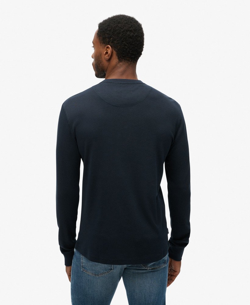 the merchant store - jersey grandad top in eclipse navy