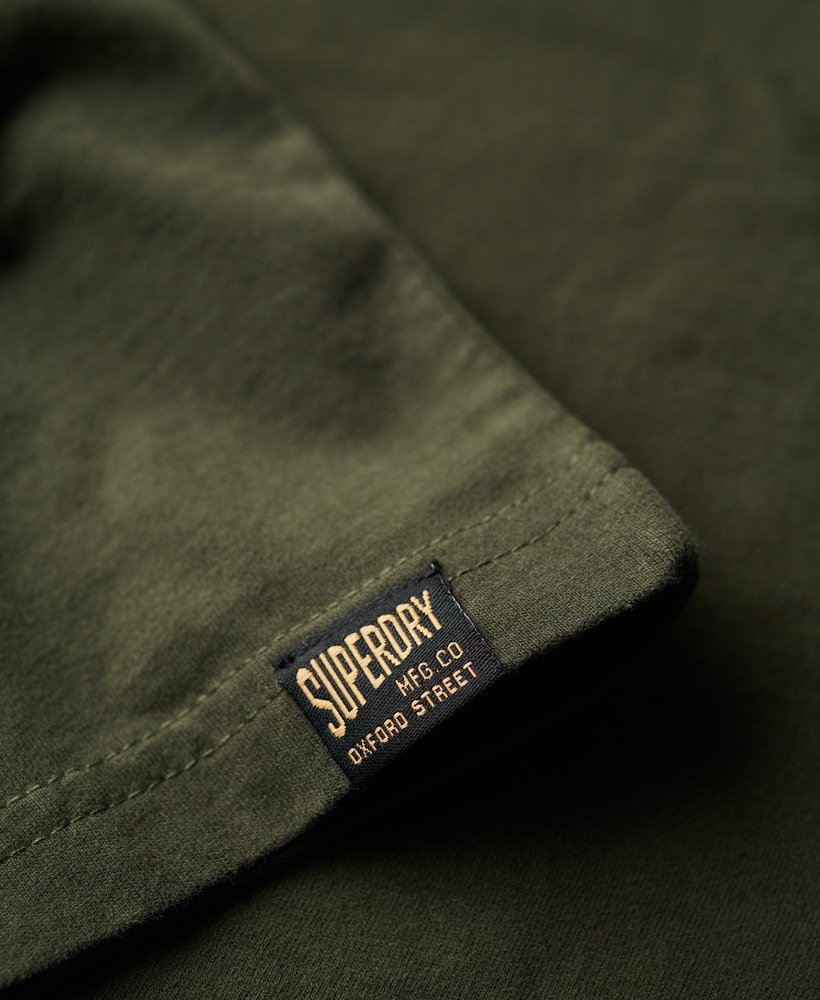 klassiek vintage logo-vest in olijfgroen afkomstig uit overtollige goederen.