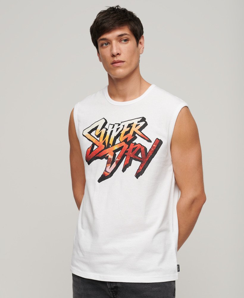 tanktop met fotografisch logo in optic