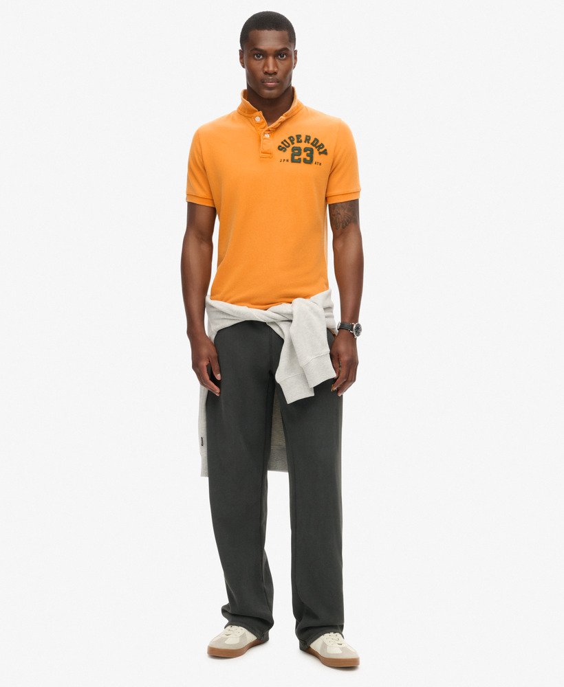 vintage sportief poloshirt in track gold