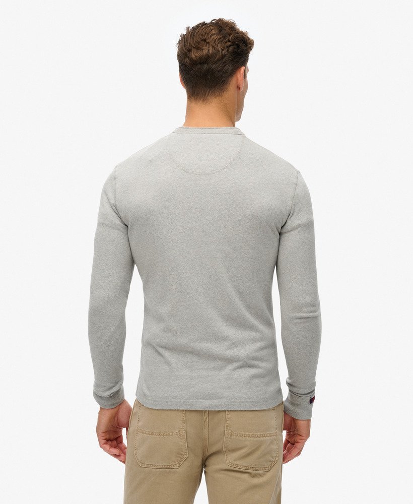 vintage sportieve top met lange mouwen in cadet grey marl-stijl.