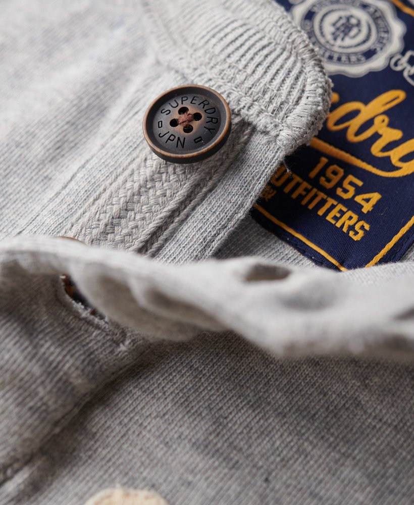 vintage sportieve top met lange mouwen in cadet grey marl-stijl.
