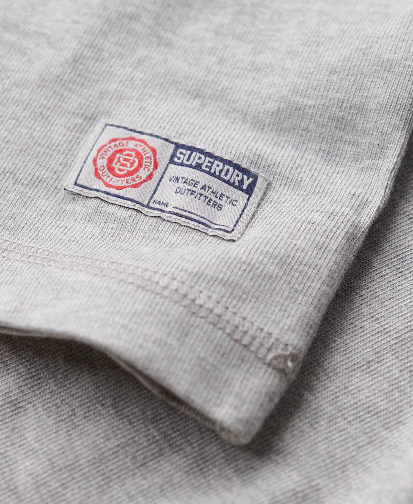 vintage sportieve top met lange mouwen in cadet grey marl-stijl.
